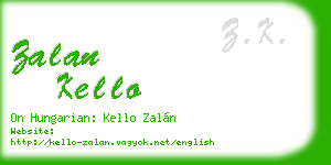 zalan kello business card